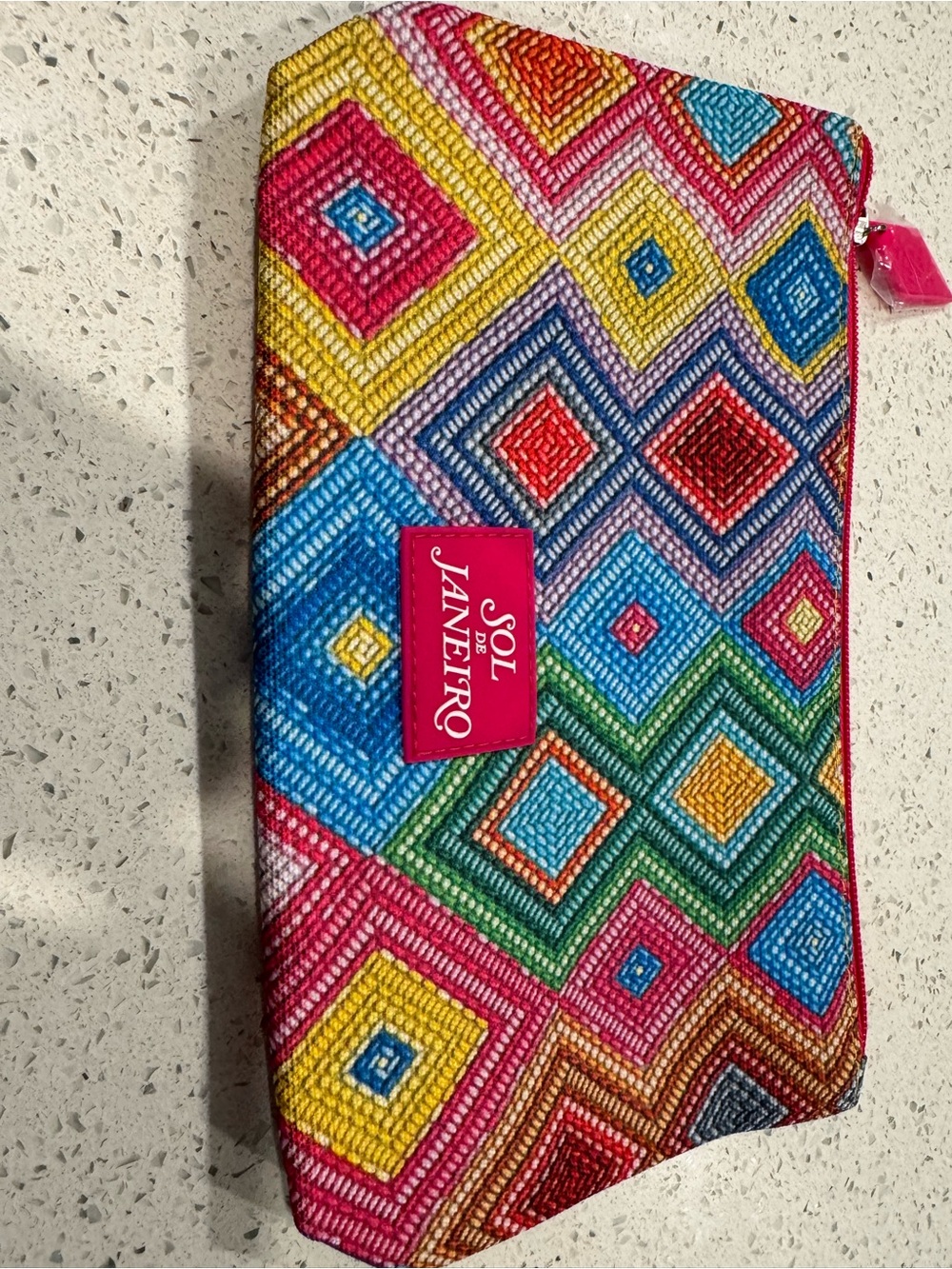 Sol de Janeiro Multicolor Geometric Beaded Cosmetic Pouch